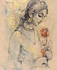 Moazzam Ali, Flower & Flower Series, 20 x 24 Inch, Watercolor on Paper, Figurative Painting, AC-MOZ-151